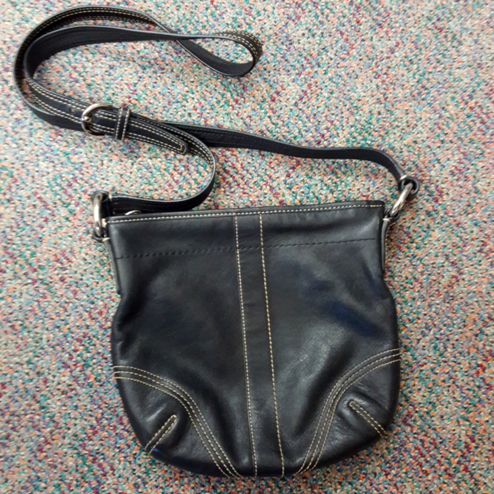 NWOT Coach Black Leather Shoulder Crossbody Bag